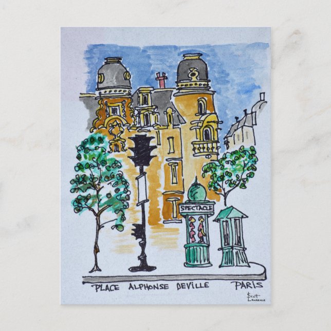 Place Alphonse Deville | Paris, France Postcard (Front)