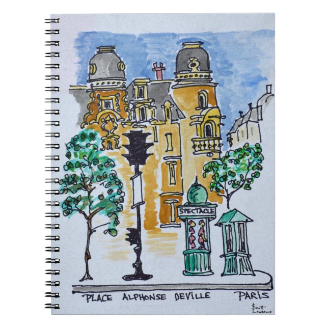 Place Alphonse Deville | Paris, France Spiral Notebook (Front)