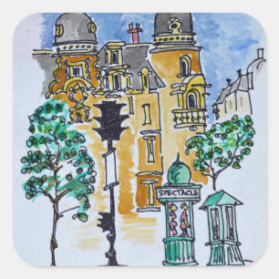 Place Alphonse Deville   Paris, France Square Sticker