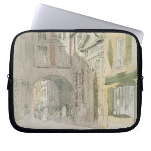 Place Barthelme, Paris, c.1829 (w/c & grey wash ov Laptop Sleeve