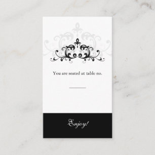 Place Card Black White Formal Embellishment