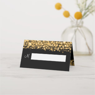 Place Card Elegant Wedding Party Sparkles Gold