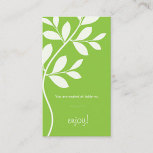 Place Card Wedding Leaf Branch lime green