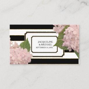 Place Cards English Pink Hydrangea Gold Glitter
