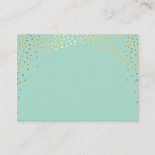 PLACE CARDS mini spot confetti gold mint (Front)