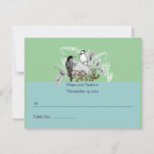 Place Cards Vintage Love Birds change to RSVP