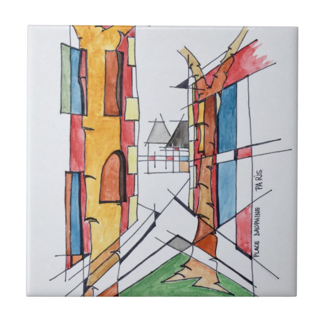 Place Dauphine | Ile de la Cite, Paris Tile (Front)