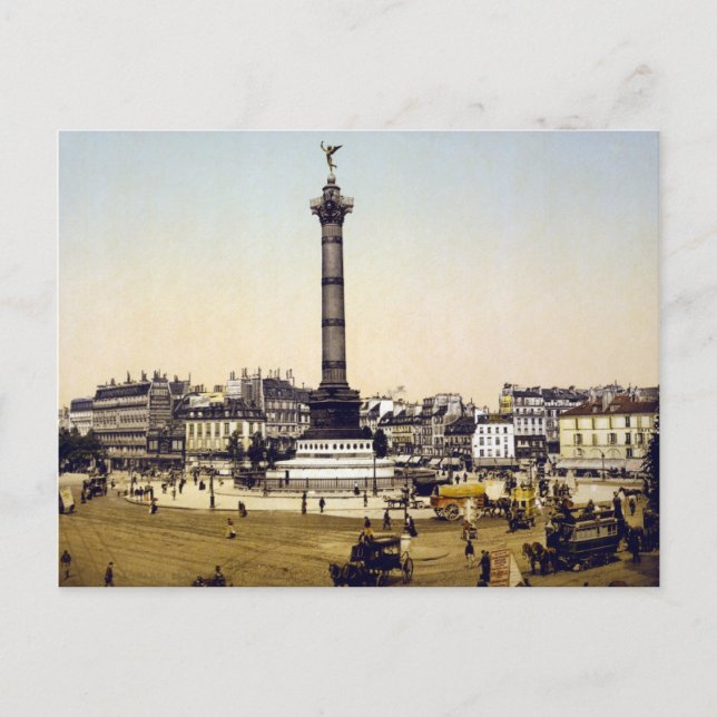 Place de la Bastille, 1900, Paris Postcard (Front)
