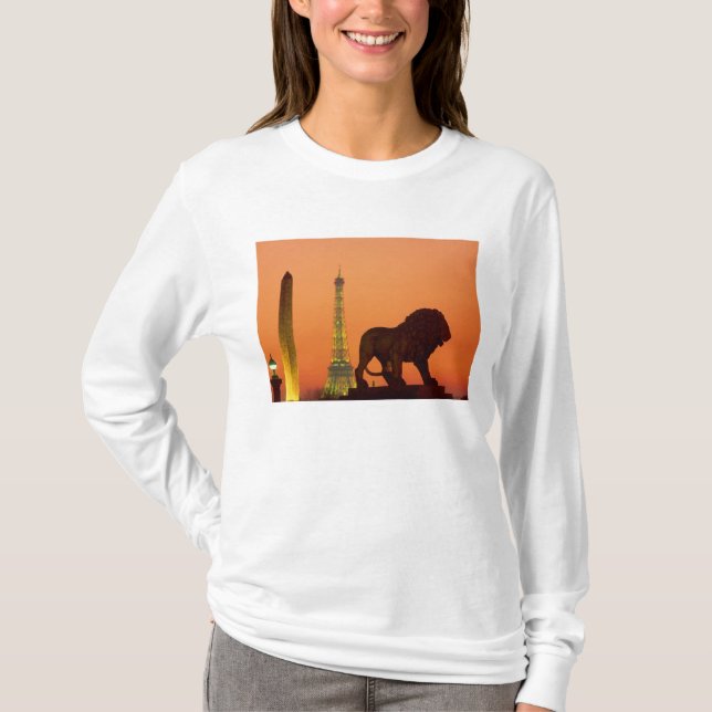 Place de la Concorde; Eiffel Tower; Obelisk; T-Shirt (Front)