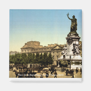 Place de la Republique 1900, Vintage Paris France Magnet