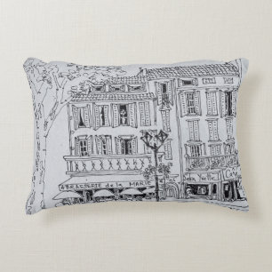 Place de L'Hotel de Ville   Aix en Provence Decorative Cushion