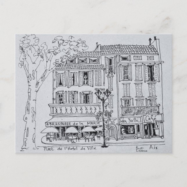 Place de L'Hotel de Ville | Aix en Provence Postcard (Front)