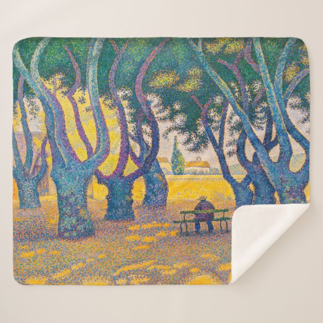 Place des Lices, St. Tropez | Paul Signac | Sherpa Blanket (Front (Horizontal))