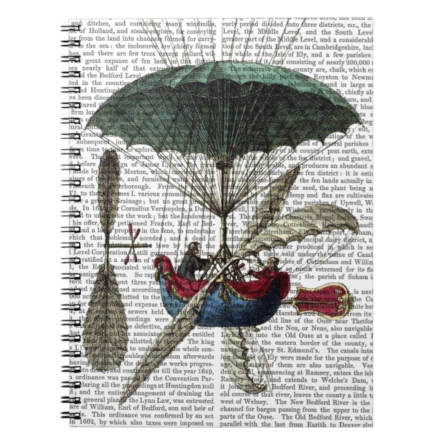 Place Du Louvre Hot Air Balloon Spiral Notebook (Front)