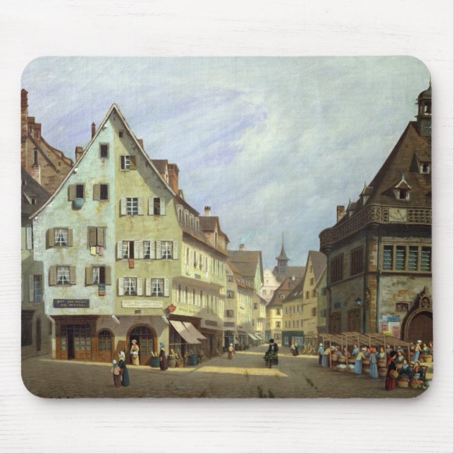 Place du Marche-aux-Fruits, Colmar, 1875 Mouse Pad (Front)