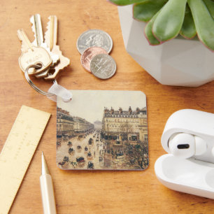 Place du Theatre Francais, Paris Rain by Pissarro Key Ring