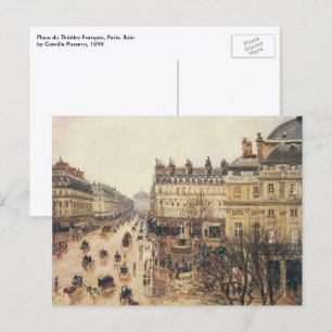 Place du Theatre Francais, Paris Rain by Pissarro Postcard