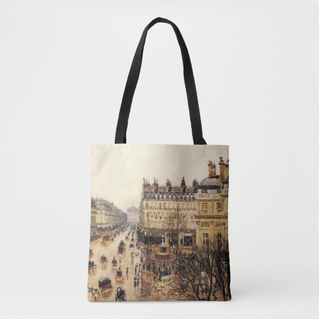 Place du Theatre Francais, Paris Rain by Pissarro Tote Bag (Front)