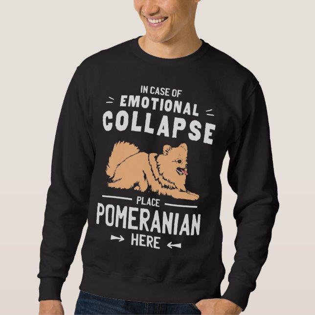 Place Here Pomeranian Dwarf Spitz Dog Owner Sweatshirt (Front)