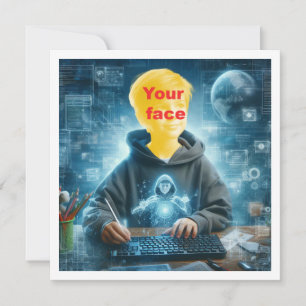 Place my face in the pic, computer lover, geni card