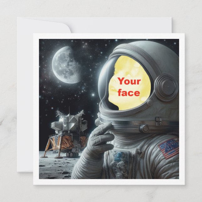 Place my face in the picture, astronaut, space car card