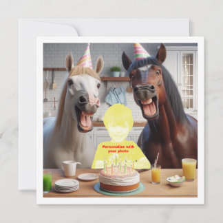 Place my face in the picture, horses and child card