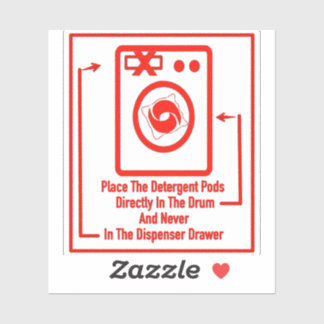 'Place Pods Directly In' Laundromat Red Overlay 