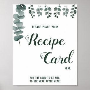 Place Recipe Card Here Eucalyptus Shower Sign