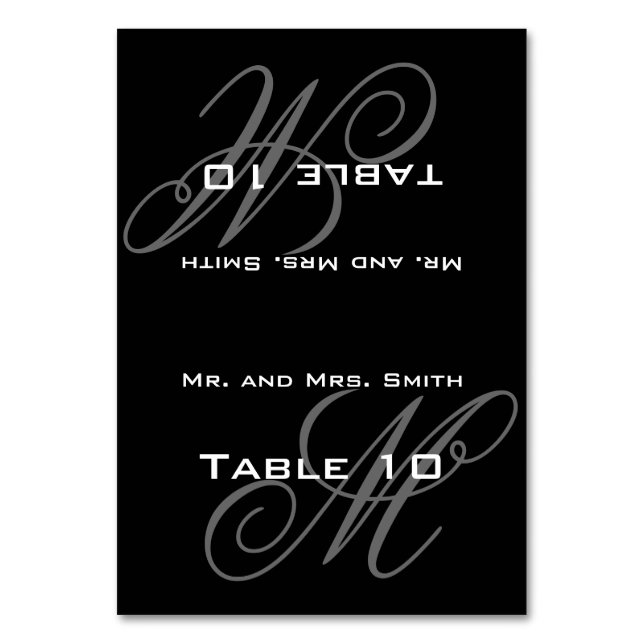 Place Setting Monogram Table Number (Front)