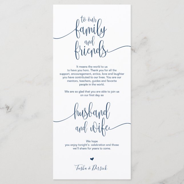 Place Setting Thank You Card for Wedding Dinner (Front)