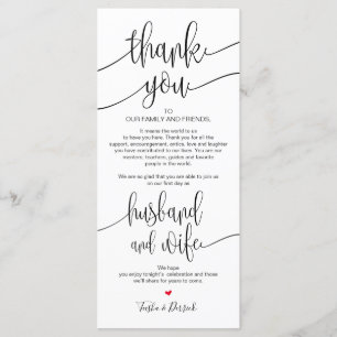 Place Setting Thank You Card for Wedding Dinner