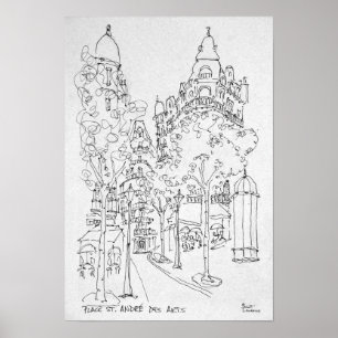 Place St. Andre des Arts Paris, France Poster
