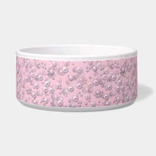Placers of white-pink pearls on pink velvet