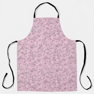 Placers of white-pink pearls on pink velvet apron
