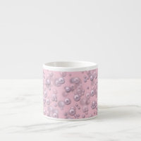 Placers of white-pink pearls on pink velvet