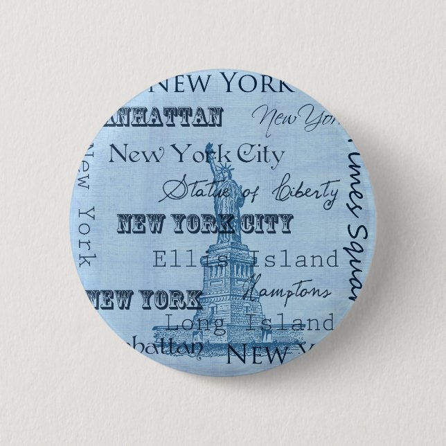 Places New York 6 Cm Round Badge (Front)