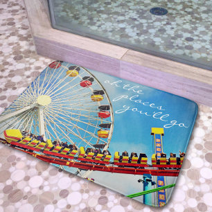 Places Quote Ferris Wheel Roller Coaster Photo Bath Mat