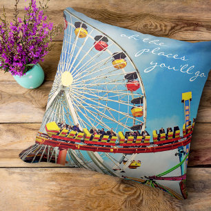 Places You’ll Go Ferris Wheel Roller Coaster Pho Cushion