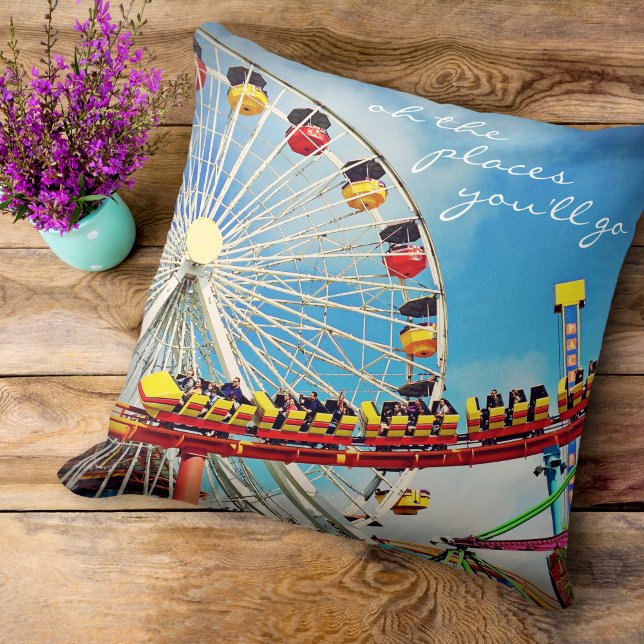 Places You’ll Go Ferris Wheel Roller Coaster Photo Cushion (Creator Uploaded)