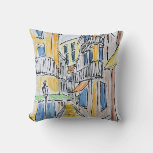 Placette Abbe Robert Jarred Old Nice, France Cushion