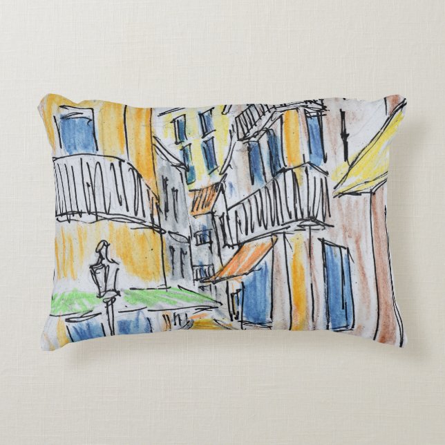 Placette Abbe Robert Jarred | Old Nice, France Decorative Cushion (Front)