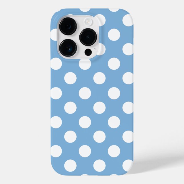 Placid Blue Big Polka Dots iPhone Cover (Back)