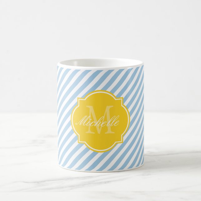 Placid Blue Stripe Monogram Mug (Center)