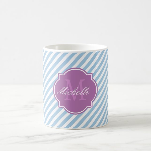 Placid Blue Stripe Monogram Mug (Center)