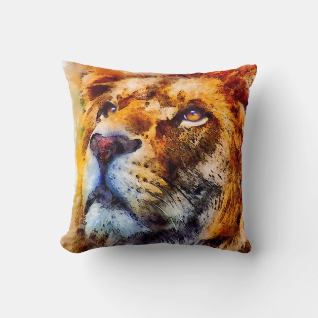Placid Lion Face Cushion (Front)