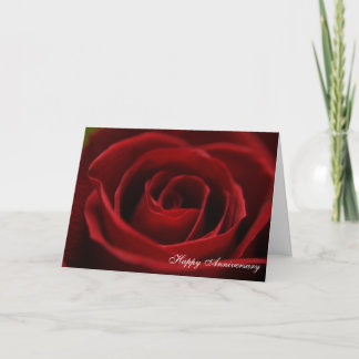 "Placid Red Rose" Anniversary Card