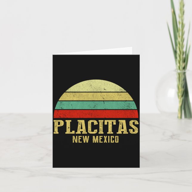 Placitas New Mexico Vintage Retro Sunset _1  Card (Front)