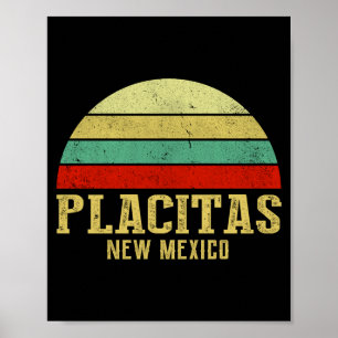 Placitas New Mexico Vintage Retro Sunset _1  Poster