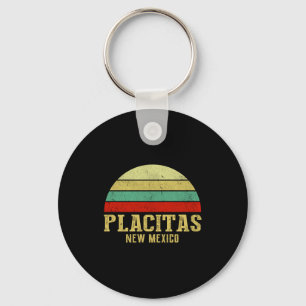 Placitas New Mexico Vintage Retro Sunset  Key Ring