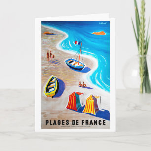 Plages de France - Vintage Travel Poster Card